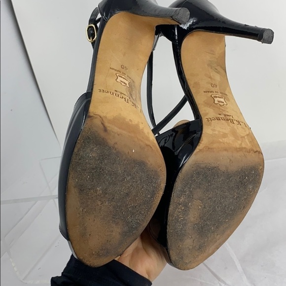 LK Bennett Sz 40 Peep Toe High Heel Black Sandals - Picture 13 of 13